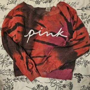 PINK slouchy crop sweatshirt